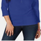 Karen Scott Top Henley de Algodão Feminino Azul Tamanho X-S