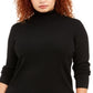 Suéter feminino Anne Klein Plus com gola alta, preto, tamanho 1X