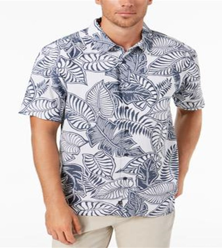Camisa de manga curta masculina Quiksilver Waterman Siesta, azul, tamanho extragrande