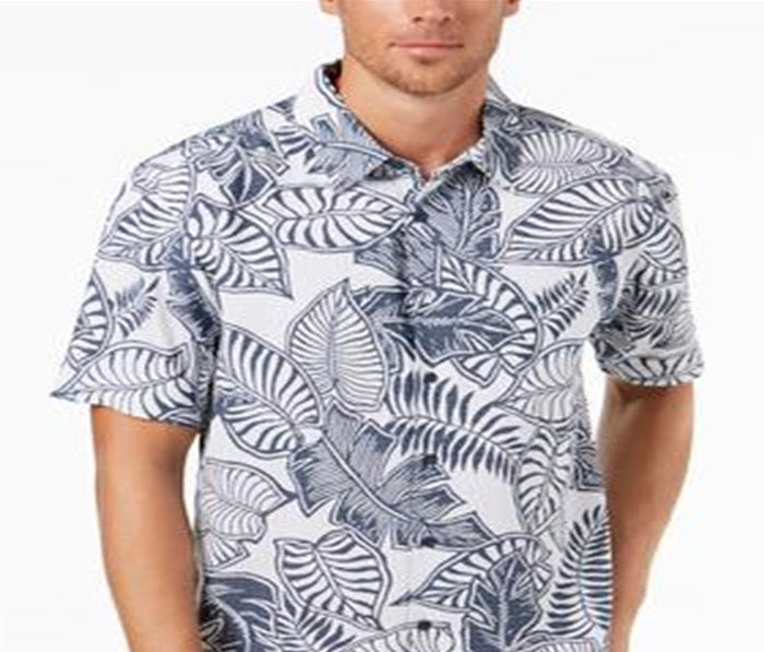 Camisa de manga curta masculina Quiksilver Waterman Siesta, azul, tamanho extragrande