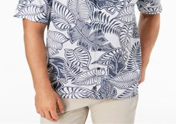 Camisa de manga curta masculina Quiksilver Waterman Siesta, azul, tamanho extragrande