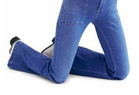 Calça jeans feminina com zíper e bolsos Free People, azul, tamanho 30