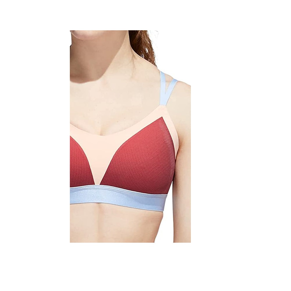 Sutiã de treino feminino Adidas All Me Active Marrom/Rosa brilhante, tamanho médio