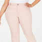 Jeans feminino estilo &amp; co, cintura alta, slim, rosa, tamanho 14W