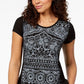 Camiseta feminina gráfica Style &amp; Co, preta, tamanho XXL