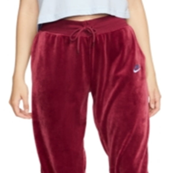Calça de moletom Nike Velour Heritage Feminina Vermelha Tamanho XS