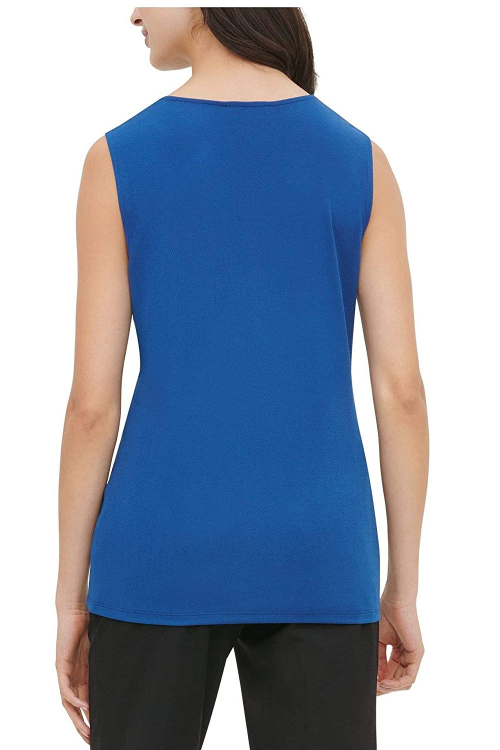 Blusa Calvin Klein Feminina Azul Sem Mangas Gola V Tamanho G