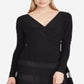 Vestido de malha com acabamento em tule feminino Lauren Ralph Lauren, preto, tamanho 8