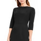 Vestido midi com babados Calvin Klein feminino, preto, tamanho 8