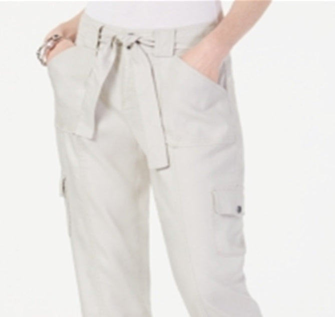 Calça feminina reta com cinto INC International Concepts, marrom, tamanho 14