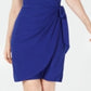 Vestido envelope feminino para festa de coquetel INC International Concepts, azul, tamanho P