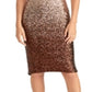 Vestido de coquetel com decote em V, sem mangas, comprimento até o joelho, com lantejoulas, estilo ombré, Rachel Roy, tamanho 0