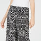 Calça feminina de gaze amassada com estampa Ikat da INC International Concepts, preta, tamanho pequeno XL