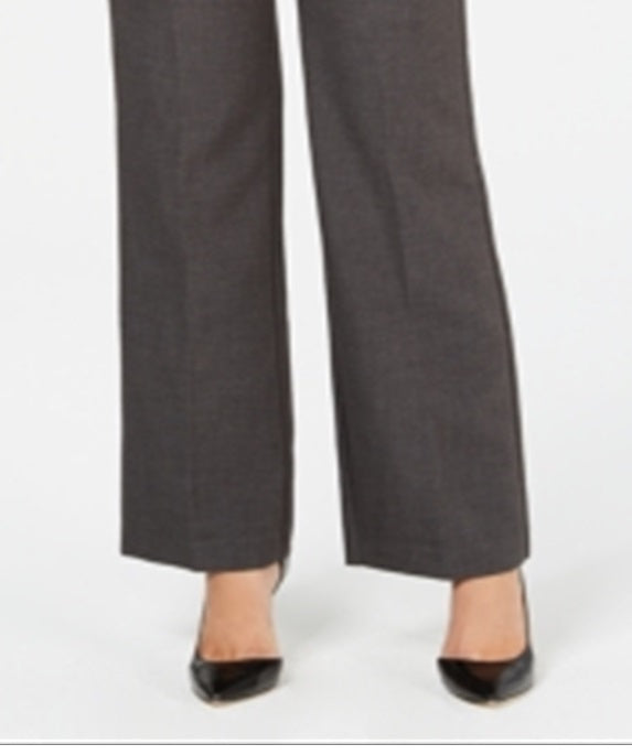 Calças femininas com cinto e cintura alta Charter Club cinza tamanho 14 Petite