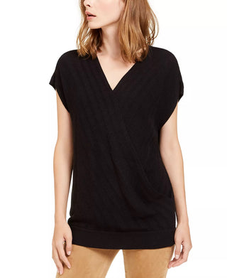 Suéter feminino Alfani listrado com manga morcego, preto, tamanho 2XL