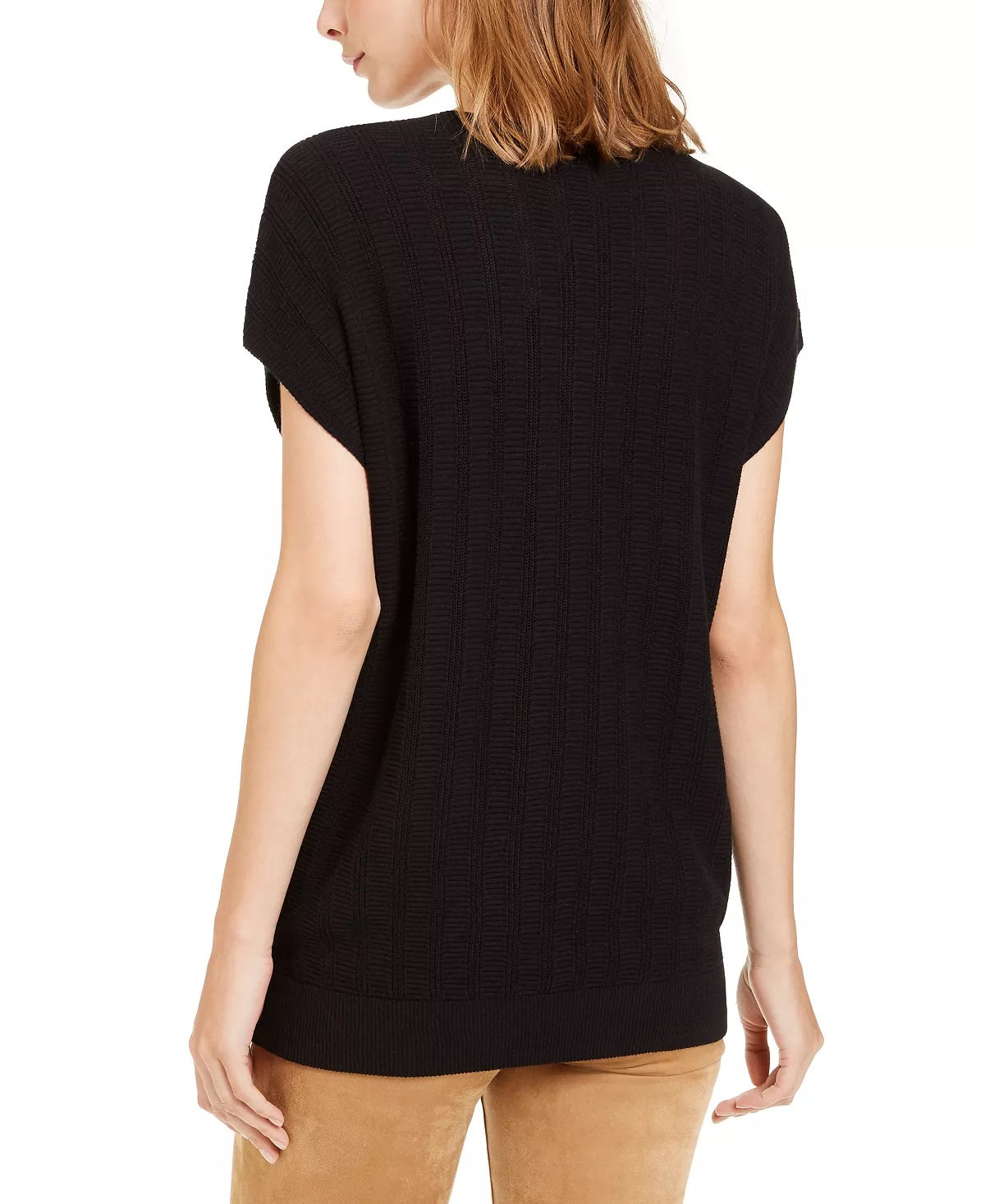 Suéter feminino Alfani listrado com manga morcego, preto, tamanho 2XL