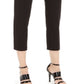 Calça feminina Calvin Klein cropped com acabamento canelado, preta, tamanho 2, pequena