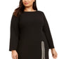 Vestido Calvin Klein Feminino Plus Size Bainha com Fenda Brilhante Preto Tamanho 20W
