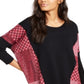 Alfani Poncho Feminino com Acabamento Contrastado Preto Tamanho Grande