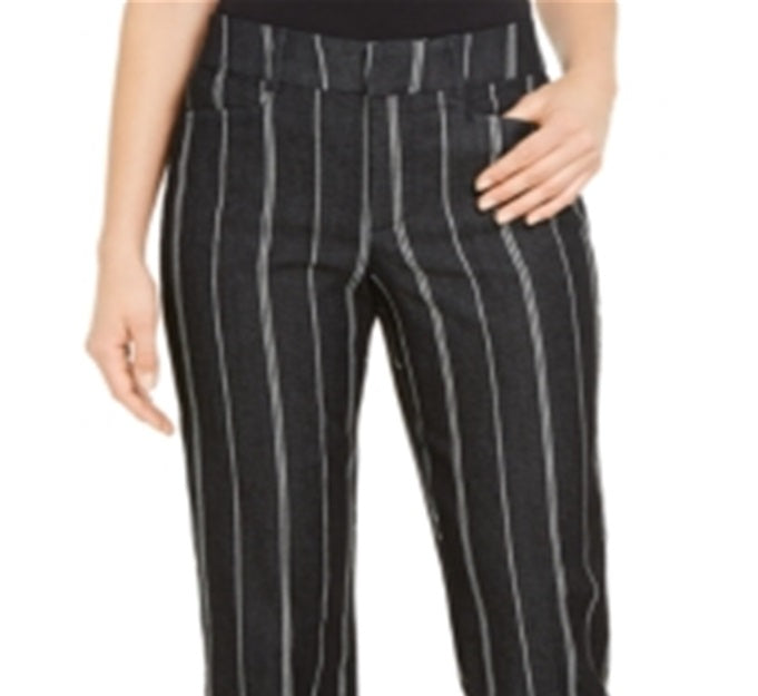 Calça cropped listrada feminina Charter Club com controle de barriga, azul, tamanho 10