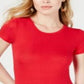 Camiseta feminina Free People com nervuras para bebê, vermelha, tamanho médio