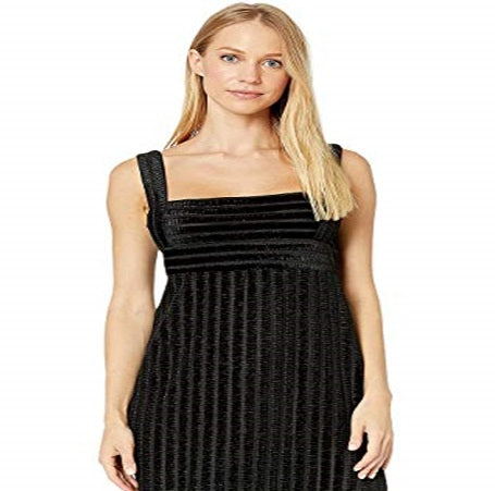 Vestido tubinho sem mangas com fenda feminina Free People, preto, tamanho grande