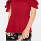 Blusa feminina com babados e ombros descobertos, INC International Concepts, vermelha, tamanho XS