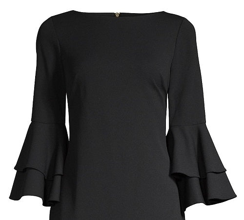 Vestido Calvin Klein Feminino Manga Sino Comprimento Joelho Preto Tamanho 2