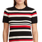 Blusa listrada de algodão mesclado Ralph Lauren, roupa feminina, preta, tamanho M