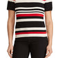 Blusa listrada de algodão mesclado Ralph Lauren, roupa feminina, preta, tamanho M