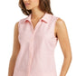 Camisa feminina sem mangas Charter Club Cotton Piquet Rosa Tamanho 18