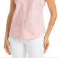 Camisa feminina sem mangas Charter Club Cotton Piquet Rosa Tamanho 18