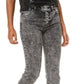 Calça jeans skinny Michael Kors feminina de cintura alta com lavagem ácida, preta, tamanho 14