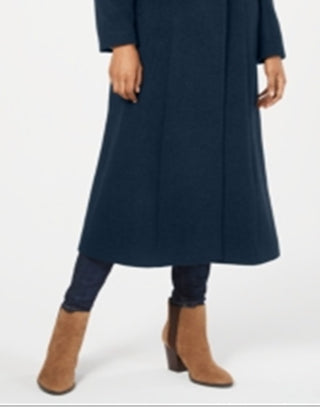 Forecaster Women's Notched Collar Maxi Walker Coat Blue Size 18