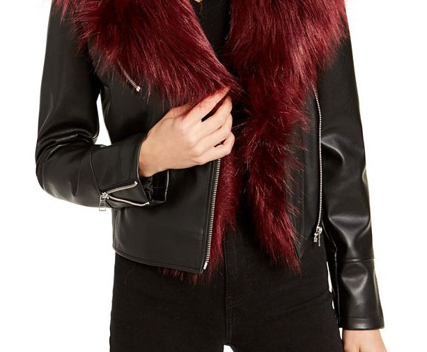 Casaco de couro sintético para motociclista feminino Bar III, preto, tamanho extragrande