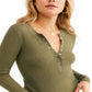 Exército Feminino Bloom Henley Verde Tamanho Médio da Free People