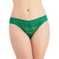INC International Concepts Tanga feminina de renda lisa - Verde, tamanho pequeno