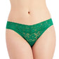 INC International Concepts Tanga feminina de renda lisa - Verde, tamanho pequeno