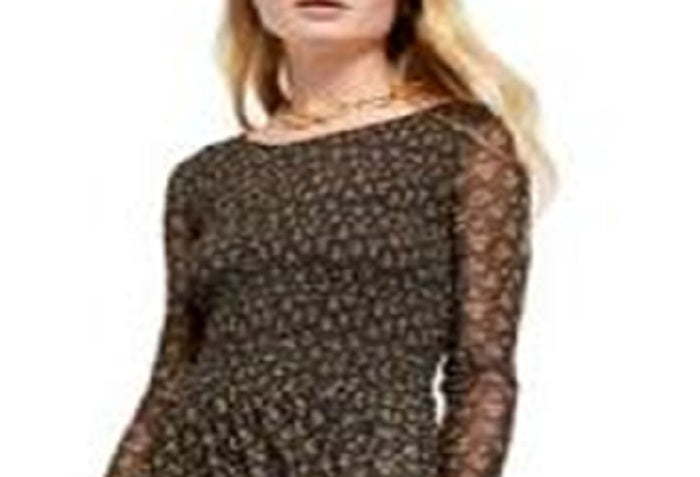 Vestido midi de malha Hello and Goodbye da Free People para mulheres, preto, tamanho grande