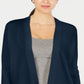 Cardigan aberto de malha texturizada feminino Charter Club, azul, tamanho XXL