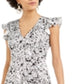 Vestido MIDI com estampa de respingos de cetim Bar III feminino, branco, tamanho 12