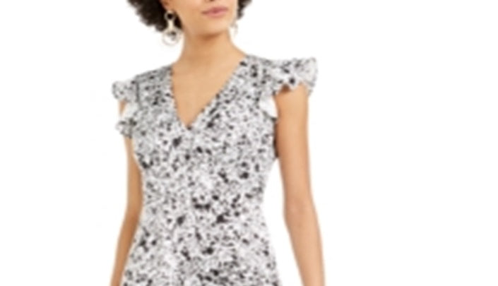 Vestido MIDI com estampa de respingos de cetim Bar III feminino, branco, tamanho 12