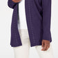 Karen Scott Cardigan Feminino de Algodão com Tachas e Frente Aberta Azul Tamanho XXG