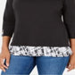 Karen Scott Blusa Feminina Estampada Preta Tamanho Pequeno