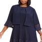 Vestido de festa feminino Jessica Howard com decote redondo e acima do joelho, azul, tamanho 20W