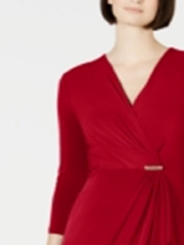 Vestido envelope falso feminino Charter Club Hardware vermelho tamanho X-S