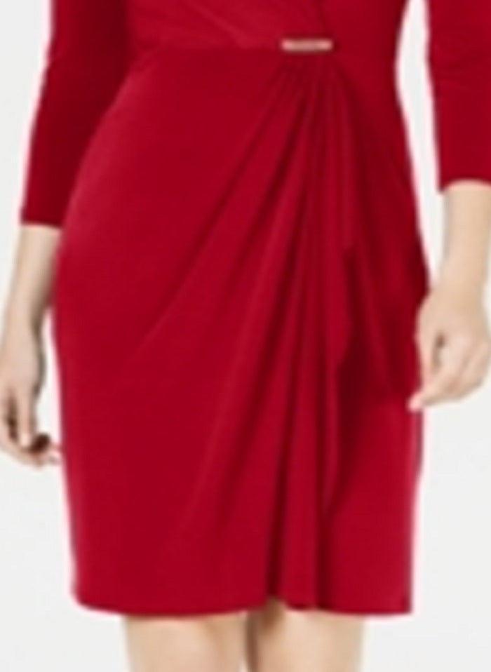 Vestido envelope falso feminino Charter Club Hardware vermelho tamanho X-S