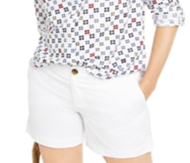 Blusa feminina Charter Club estampada com mangas dobradas e mistura de linho, branca, tamanho grande