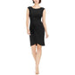 Vestido tubinho drapeado com manga curta feminino Jessica Howard, preto, tamanho 12