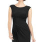 Vestido tubinho drapeado com manga curta feminino Jessica Howard, preto, tamanho 12